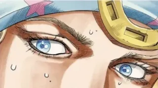 😰 Johnny Joestar JoJo's Bizarre Adventure: Steel Ball Run Anime, Manga, Ojos, Sudor, Preocupado telegram sticker