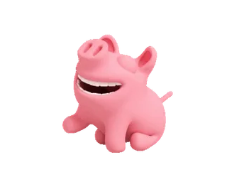 😁 หมู, สัตว์, สีชมพู, น่ารัก, การ์ตูน telegram sticker