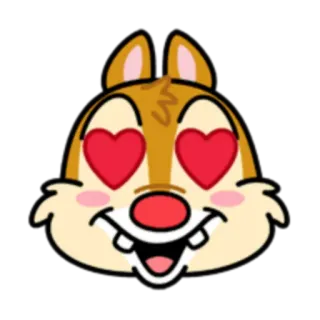 😍 Chip 卡通, 花栗鼠, 迪士尼, 爱心, 爱, 可爱 telegram sticker