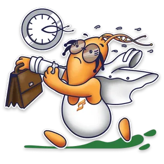 🏃 การ์ตูน, เหนื่อย, สำนักงาน, งาน, เวลา, เส้นตาย, ธุรกิจ, ยุ่ง telegram sticker