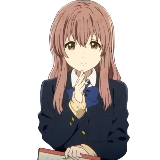 😊 Shouko Nishimiya A Silent Voice anime, schoolgirl, character, manga, A Silent Voice, Shouko Nishimiya telegram sticker