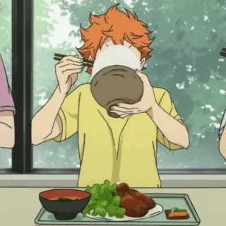 🍁 Hinata Haikyuu Anime, Haikyuu, Hinata, Comendo, Comida, Mangá telegram sticker