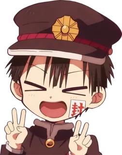 ✌️ Hanako-kun Toilet-bound Hanako-kun Anime, Manga, Lindo, Personaje, Signo de paz, Hanako-kun, Adhesivo telegram sticker