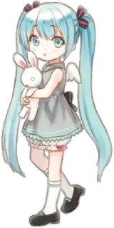 😇 Hatsune Miku 动漫, 漫画, 卡哇伊, 可爱, Vocaloid, 初音未来 telegram sticker