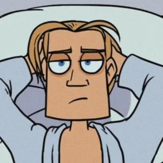 🌟 John F. Kennedy Clone High hoạt hình, Clone High, John F. Kennedy, buồn chán, nhân vật telegram sticker