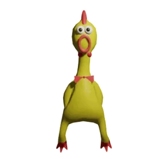 🐥 rubber chicken, toy, yellow, chicken, squeaky toy telegram sticker