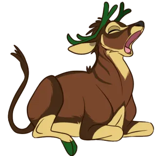 😴 олень, животное, мультфильм, лес, природа, рога telegram sticker