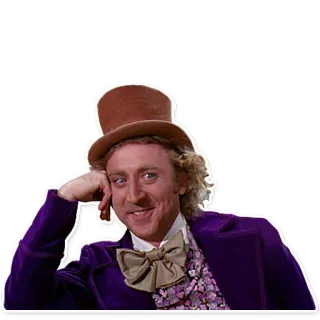 🤓 Willy Wonka Willy Wonka & the Chocolate Factory willy wonka, chocolate factory, gene wilder, movie, eccentric, hat telegram sticker