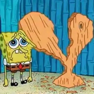 🧽 Spongebob Spongebob Squarepants Bob l'éponge, triste, dessin animé, Squarepants, Nickelodeon whatsapp sticker