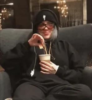 ✨ Billie Eilish célébrité, chanteur, billie eilish, personne, chapeau, lunettes, musique telegram sticker
