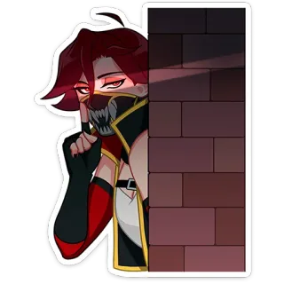 🤫 Anime, Naklejka, Postać, Maska, Palec, Kreskówka telegram sticker