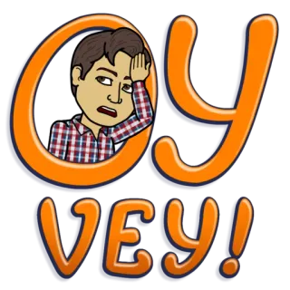 😒 OY VEY! expressão, frustração, iídiche, bitmoji telegram sticker