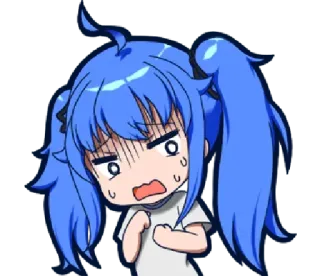😰 Anime, Lindo, Preocupada, Chica, Dibujo animado, Emocional, Sticker telegram sticker