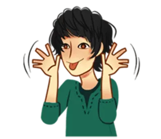 😜 การ์ตูน, แลบลิ้น, ตลก, ขี้เล่น, วัยรุ่น telegram sticker