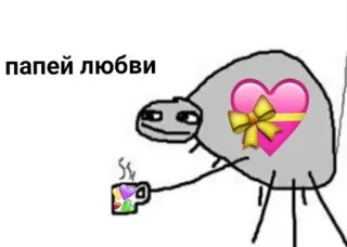 🥤 папей любви cinta, hati, rusia, stiker, meme whatsapp sticker