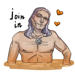🥰 Geralt of Rivia The Witcher join in the witcher, geralt, geralt de rivia, corações, junte-se telegram sticker