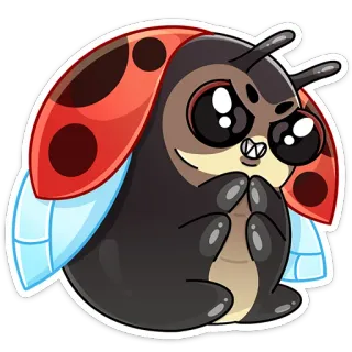 😈 kepik, serangga, imut, kartun, serangga, stiker whatsapp sticker