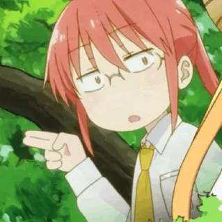 💈 Kobayashi Miss Kobayashi's Dragon Maid Anime, Kobayashi, Señalando, Divertido, Miss Kobayashi's Dragon Maid telegram sticker