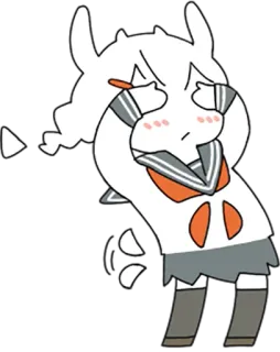 🙈 anime, cute, kawaii, crying, character, cartoon, school uniform whatsapp sticker
