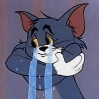 ⚡️ Tom Cat Tom and Jerry gato macho, chorando, triste, desenho animado, emocional telegram sticker