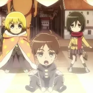 🕶 Eren Yeager Attack on Titan Anime, Chibi, Attack on Titan, Eren Yeager, Mikasa Ackerman, Armin Arlert telegram sticker