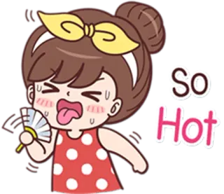 😥 So Hot caldo, sudato, ventilatore, cartone animato, calore, estate telegram sticker