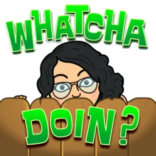 🙃 WHATCHA DOIN? Dibujo animado, Pregunta, Saludo, Amigo, Casual, Social telegram sticker