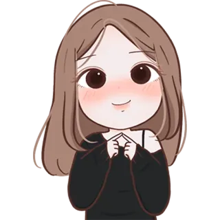 😟 cartoon, meisje, schattig, sticker telegram sticker