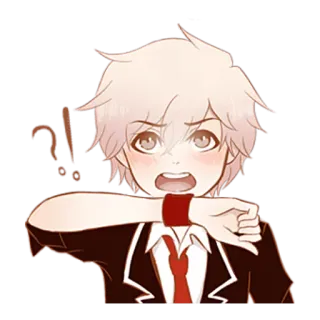 🤔 аниме, вопрос, восклицание, каваи, школьная форма whatsapp sticker