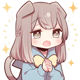 🥹 动漫, 可爱, 狗, 卡通, 卡哇伊, 角色, 闪耀 whatsapp sticker