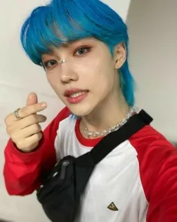 😬 person, blue hair, korean, male, idol, fashion, man telegram sticker