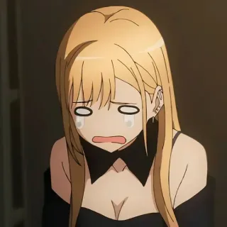 🎃 anime, chorando, loira, lágrimas, triste, mulher telegram sticker