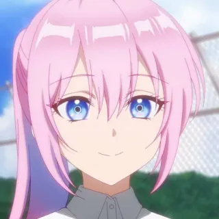 🍧 Anime, Mädchen, pinke Haare, blaue Augen, Charakter, Manga telegram sticker