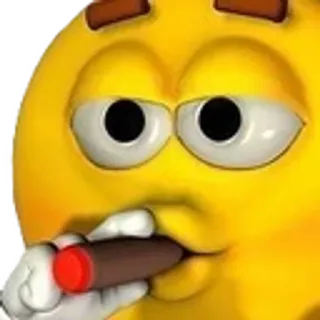 🚬 การ์ตูน, สูบบุหรี่, ซิการ์, ตัวละคร, สีเหลือง, มีม telegram sticker