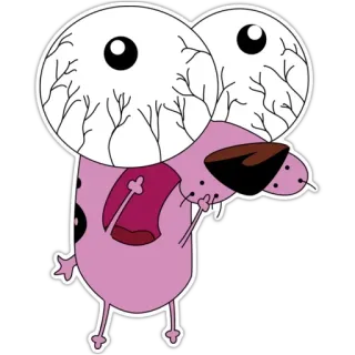 😱 Courage Courage the Cowardly Dog cartoon, dog, scared, Courage the Cowardly Dog telegram sticker