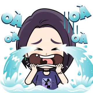😭 oA crying, sad, cartoon, emoji, distressed, illustration, emotion, expression telegram sticker