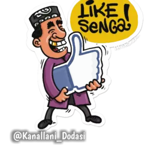 👍 LIKE ! SENGA cartoon, thumbs up, positive, like telegram sticker