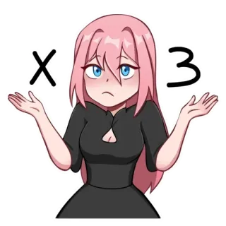 🤨 Аниме, Девушка, Вопрос, Розовые волосы, Милый, Персонаж, Неуверенный telegram sticker