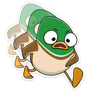 🏃‍♂️ anatra, corsa, cartone animato, animale, uccello, divertente whatsapp sticker