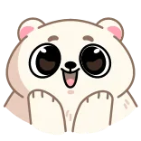 ☺️ niedźwiedź, słodki, kreskówka, zwierzę, szczęśliwy telegram sticker