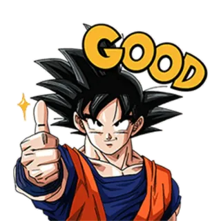 👍 Goku Dragon Ball GOOD goku, anime, dragon ball, pulgar arriba, bien, personaje, pegatina whatsapp sticker