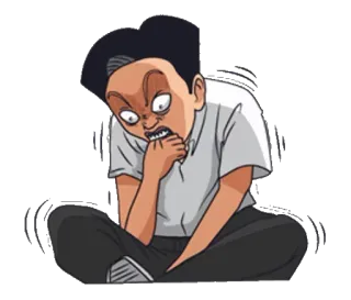 😞 marah, kesal, kartun, pria, cemas telegram sticker