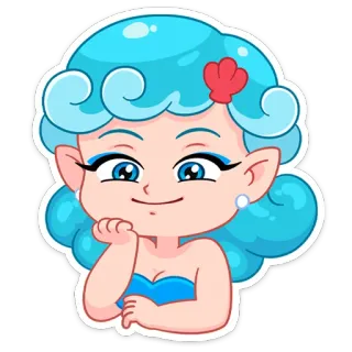 ☺️ putri duyung, kartun, imut, laut, karakter, samudra, gadis telegram sticker