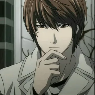 ⚖ Light Yagami Death Note Anime, Personnage, Manga, Réflexion, Death Note, Light telegram sticker