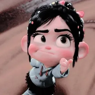 🎀 Vanellope von Schweetz Wreck-It Ralph Vanellope, Detona Ralph, Disney, Desenho animado, Personagem, Animação, Sugar Rush whatsapp sticker