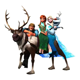 😊 Anna Frozen Anna, Elsa, Olaf, Kristoff, Reindeer, Sven, Disney, Movie, Animation whatsapp sticker