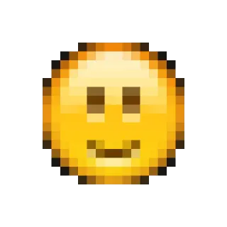 🙂 emoji, smiley face, pixelated, retro, simple, yellow telegram sticker