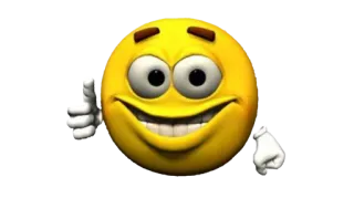 👍 Faccina, Emoji, Pollice in su, Positivo, Approvazione whatsapp sticker