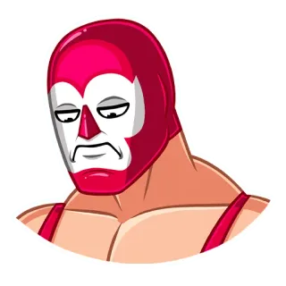 😕 борец, лучадор, маска, мультфильм, персонаж whatsapp sticker