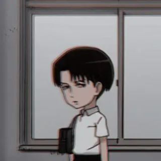 ☕ Levi Ackerman Attack on Titan anime, attack on titan, levi ackerman, sad, cartoon, manga telegram sticker